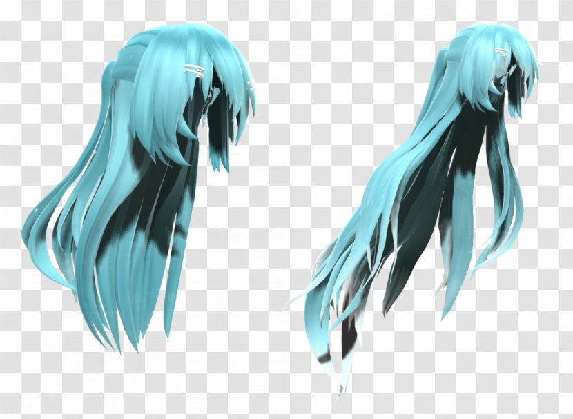 Long Hair Digital Art Blue - Heart Transparent PNG