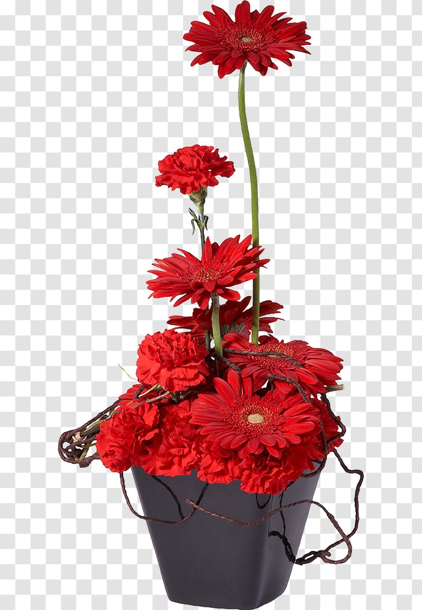 Flowerpot Flower Bouquet Red Bonsai - Flowering Plant - Potted Transparent PNG