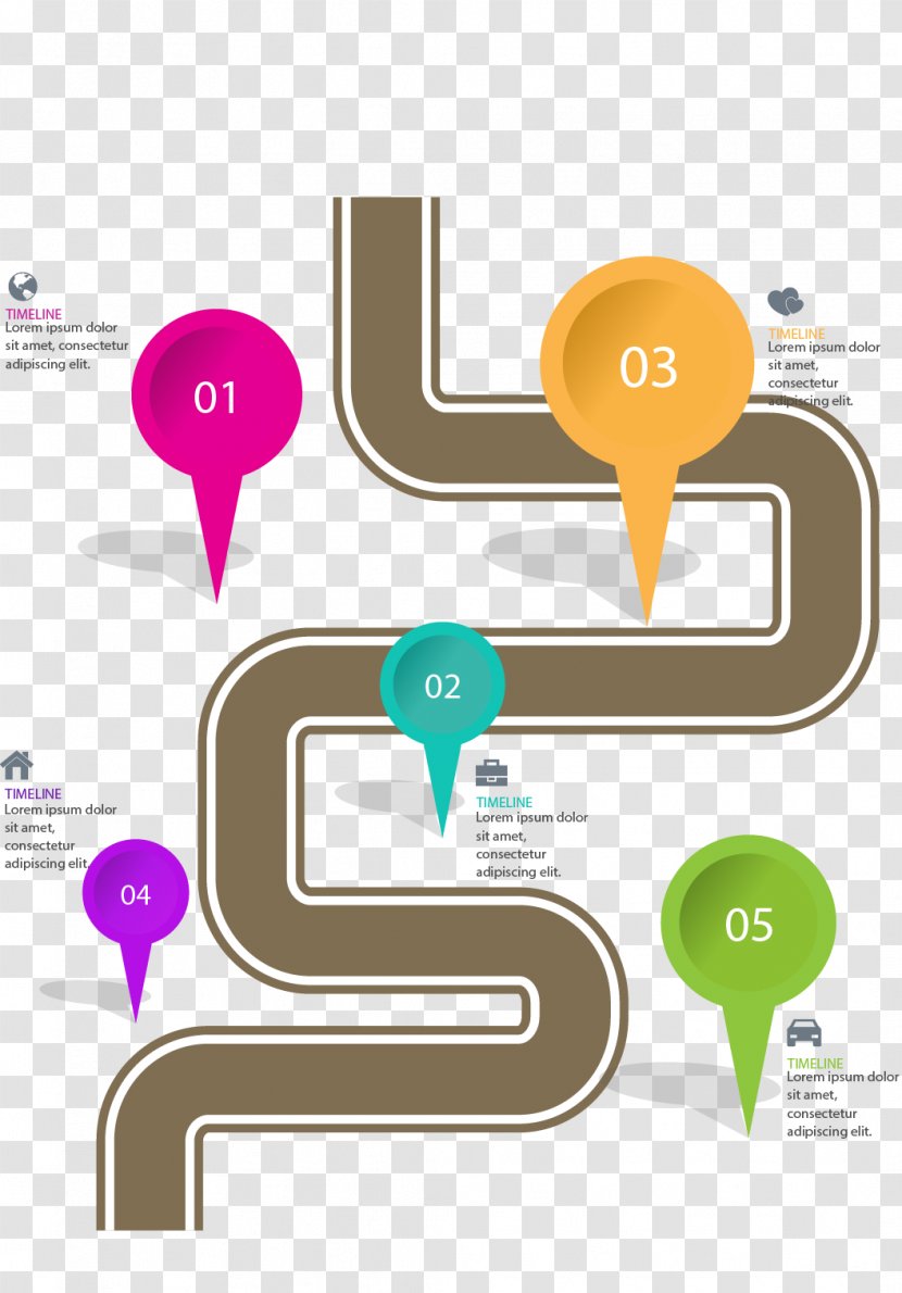 Road Infographic - Organization - Vector Painted Positioning Transparent PNG
