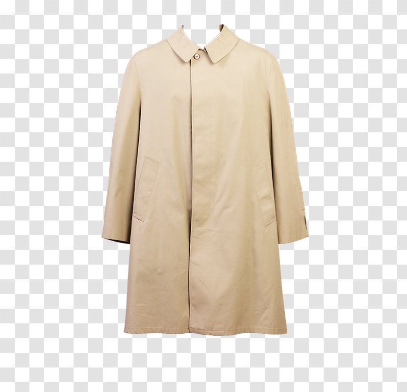 Trench Coat Overcoat Beige Neck - Trajes Transparent PNG