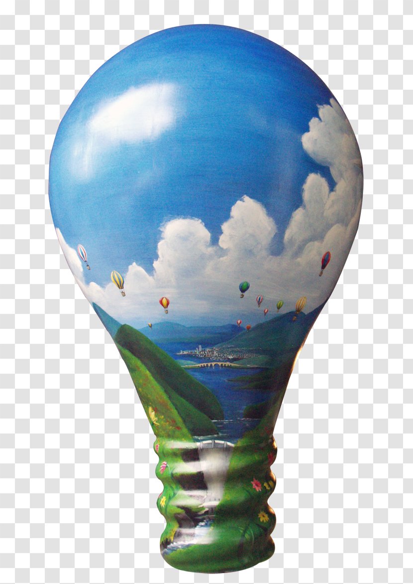 Hot Air Balloon Energy Sphere - Brain Lamp Transparent PNG
