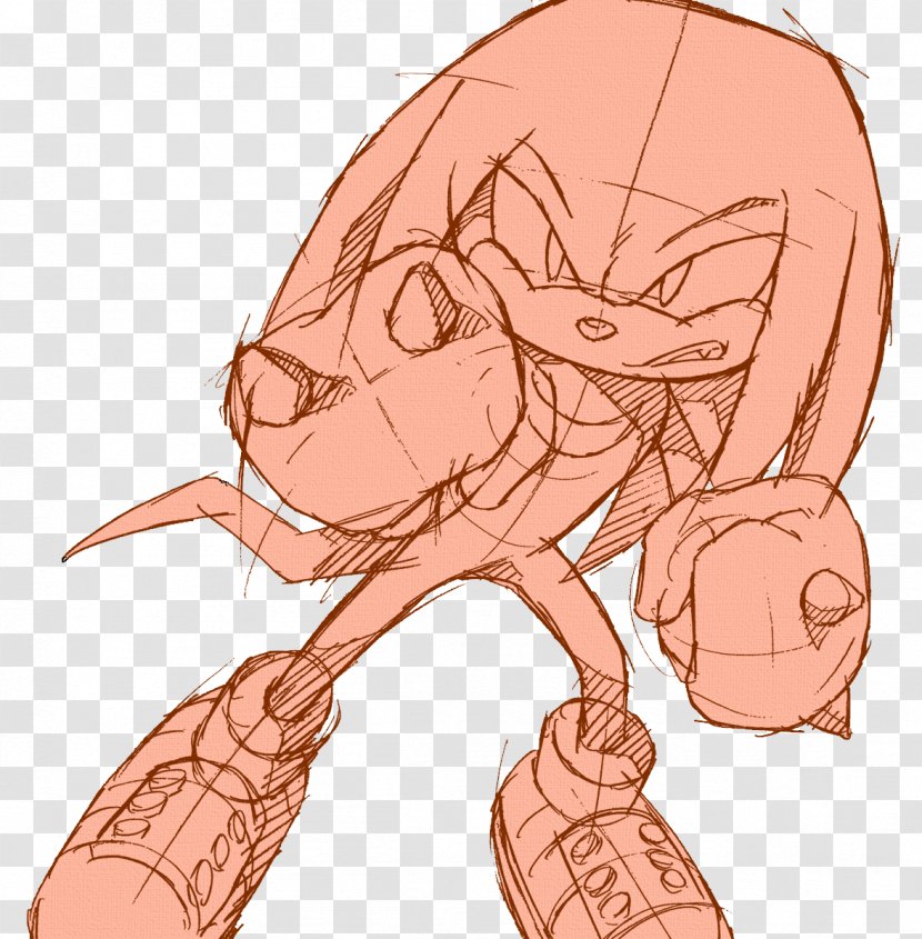 Knuckles The Echidna Sonic & Amy Rose Line Art Character - Finger - Barbarian Poster Transparent PNG