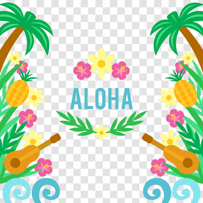 Hawaiian Ukulele - Vecteur - And Flowers Transparent PNG