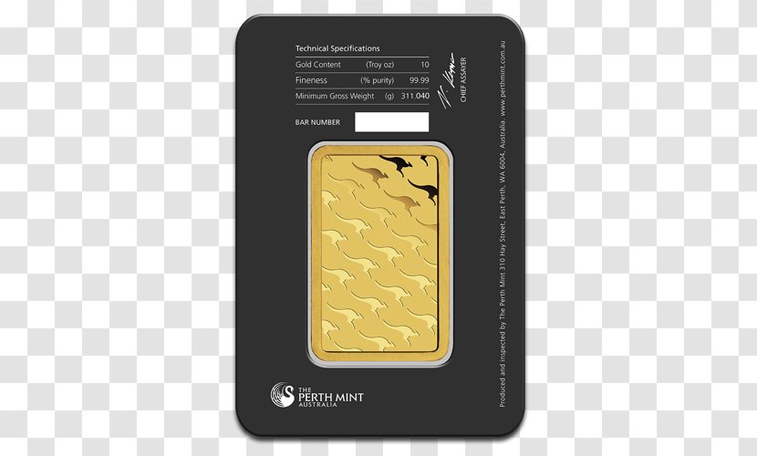 Perth Mint Gold Bar Bullion - Ingot Transparent PNG