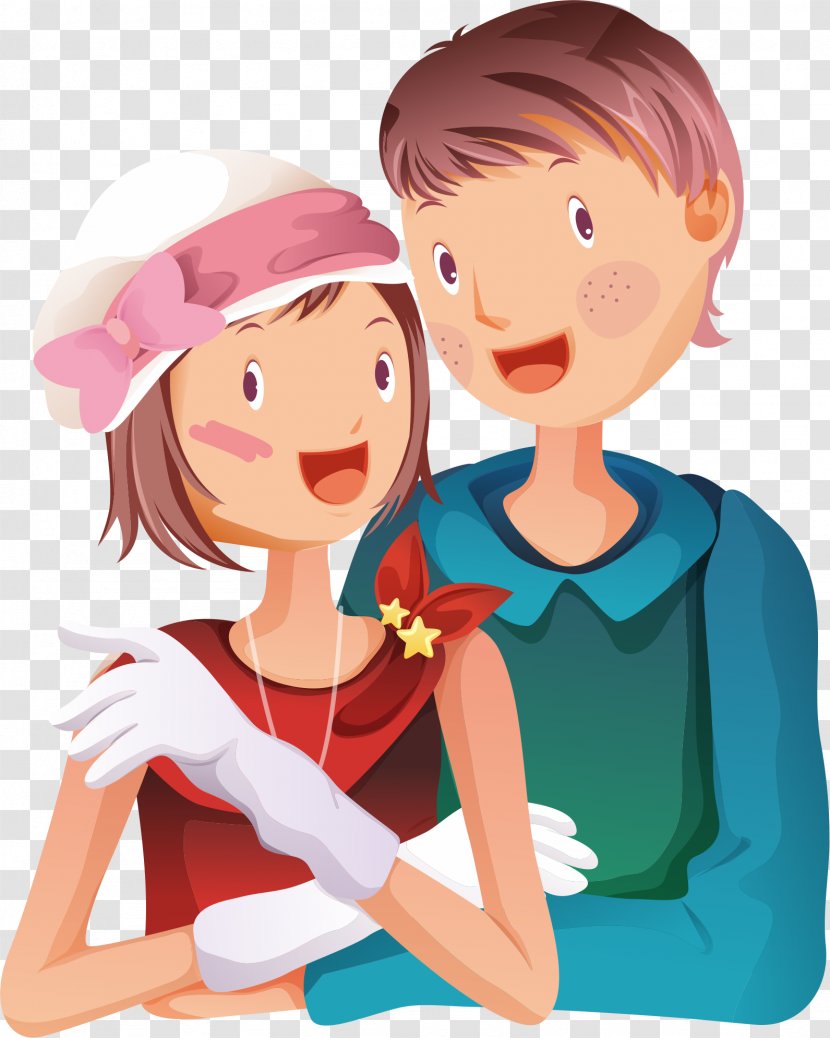 Christmas Love 4K Resolution 5K Wallpaper - Cartoon - The Couple Standing Together Transparent PNG
