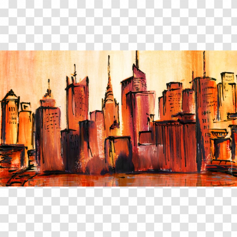 The Skyline Hotel Manhattan Painting Abstract Art - Bottle - New York City Transparent PNG