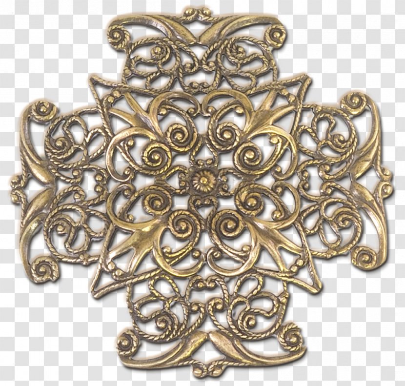 Brass Filigree Jewellery Silver Stamping - Pin Transparent PNG
