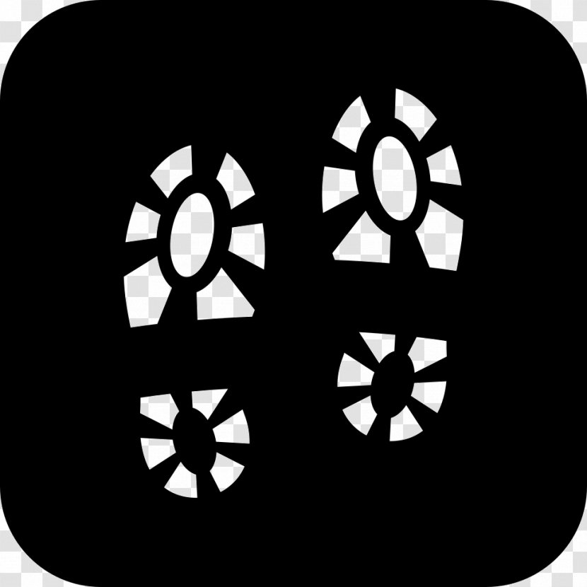 Shoeprint Symbol - Black And White - Gratis Transparent PNG