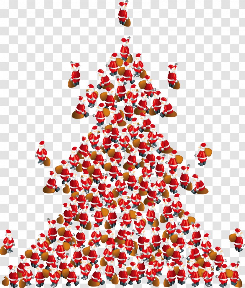 Christmas Tree Creativity - Santa Claus Composition Transparent PNG