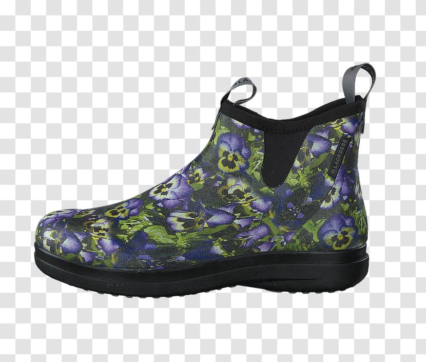 Hiking Boot Shoe Walking - Cross Training - Watercolor Blue Flowers Transparent PNG