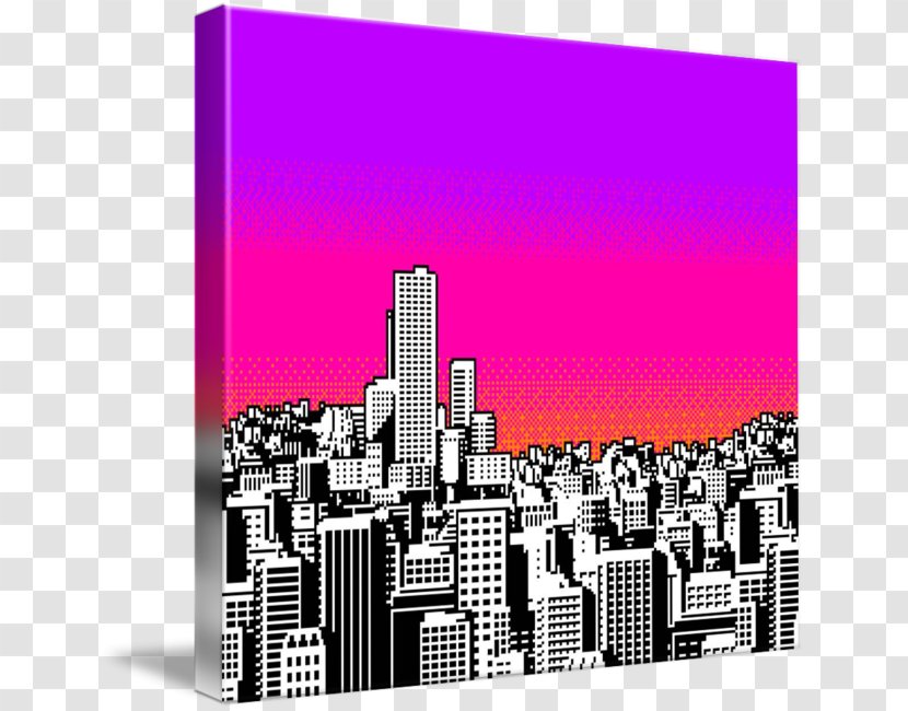 Image Art Desktop Wallpaper Vaporwave Pixel - Aesthetics - Cityscape Collage Transparent PNG