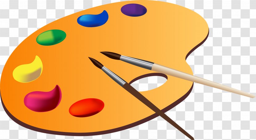 Watercolor Painting Palette Vector Graphics Image - Art - Paintbrushes Design Element Transparent PNG