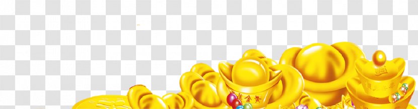 Chinese New Year Sycee Traditional Holidays - Yellow - Gold Decorative Material Matting Free HD Transparent PNG