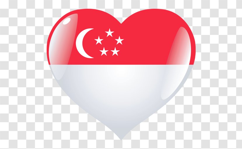 Love Heart Royalty-free - Flag Of Singapore Transparent PNG