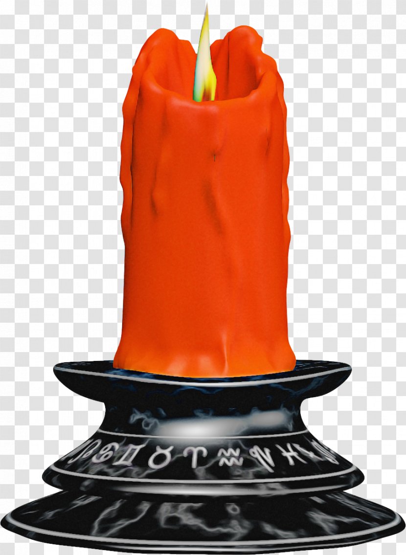 Birthday Candle - Orange - Holder Transparent PNG