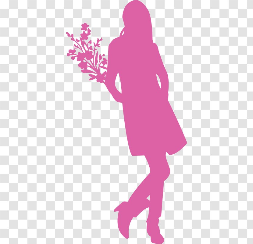 Silhouette Clip Art Illustration Floral Design Woman - Ladies Under Construction Transparent PNG
