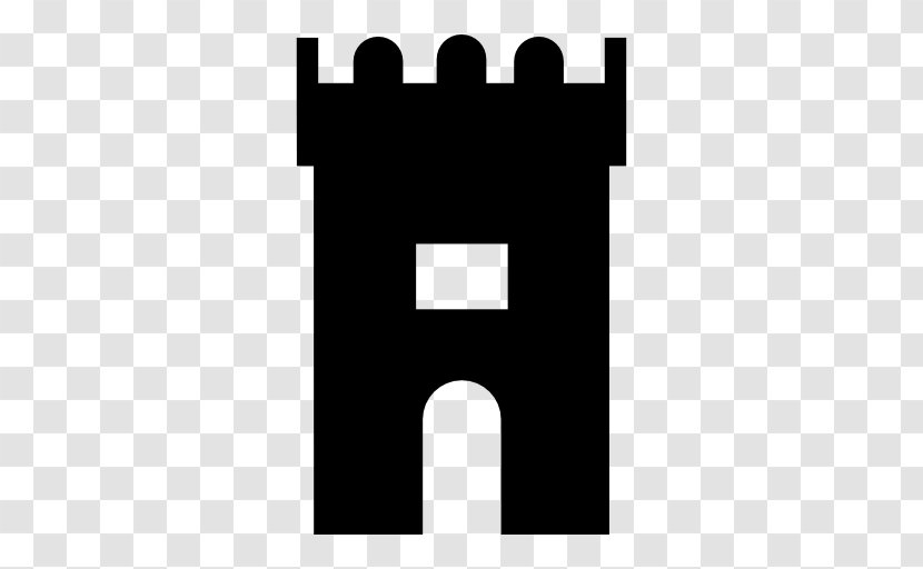 Castle Tower Building - Black And White Transparent PNG