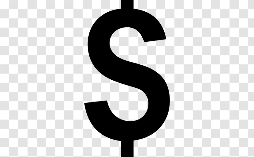 Currency Symbol United States Dollar Sign Money - Black And White Transparent PNG