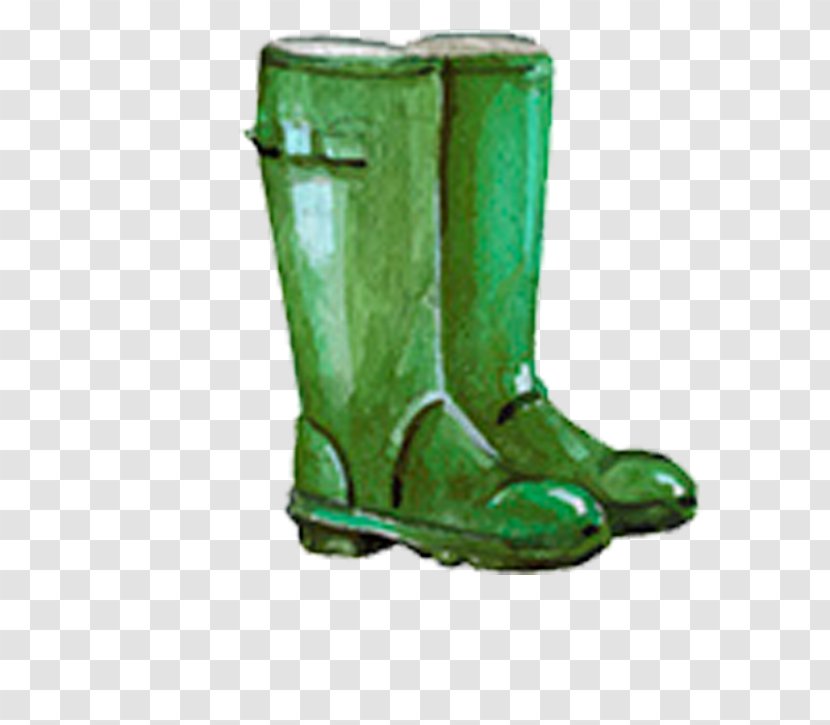 Wellington Boot Cowboy - Rain - Green Boots Transparent PNG