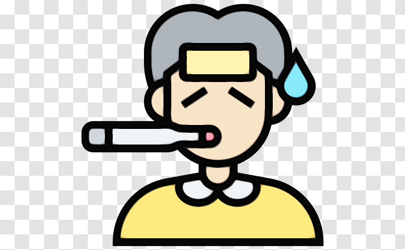 Cartoon Yellow Line Pleased Finger Transparent PNG