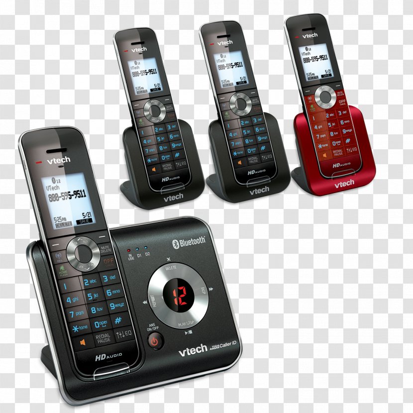 Feature Phone Mobile Phones Answering Machines Cordless Telephone Digital Enhanced Telecommunications - Vtech Ds6472 Transparent PNG