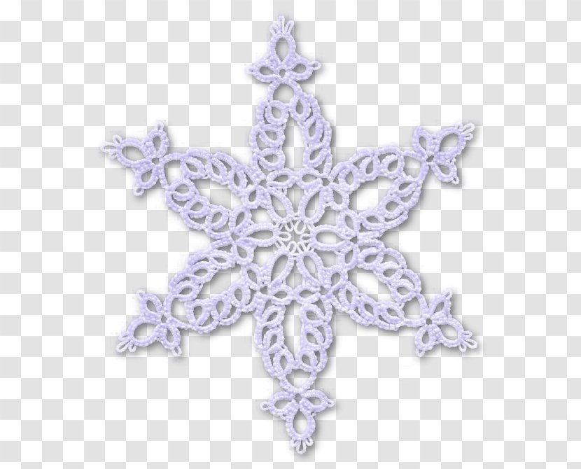 The Six-cornered Snowflake Tatting Christmas Ornament Pattern - Lace Patterns Transparent PNG