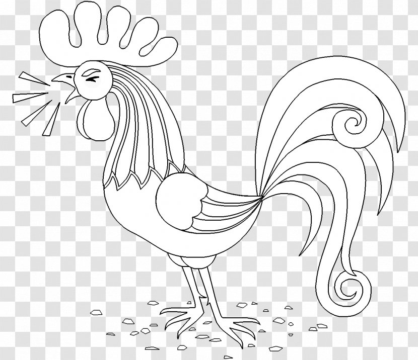 Rooster Chicken Drawing Line Art Clip - Flower Transparent PNG