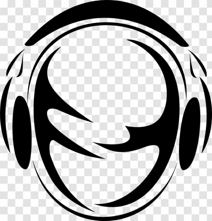 Headphones Logo Disc Jockey Clip Art - Black - Vector Transparent PNG