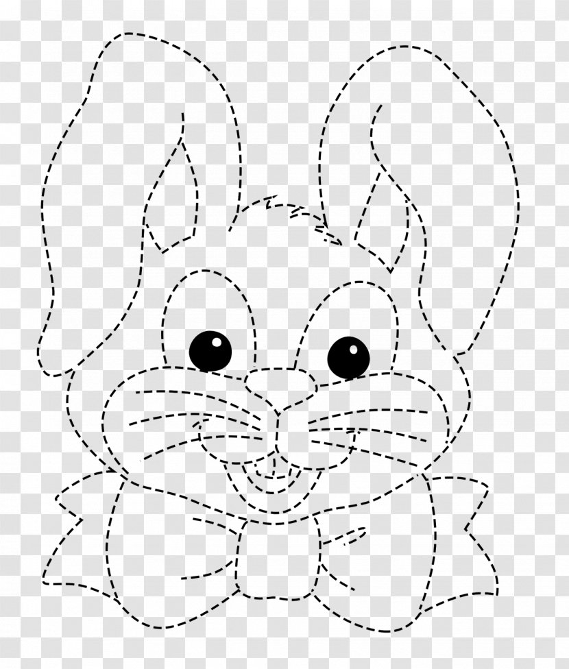 Line Art Whiskers Domestic Rabbit Clip - Frame - Pontilhado Transparent PNG