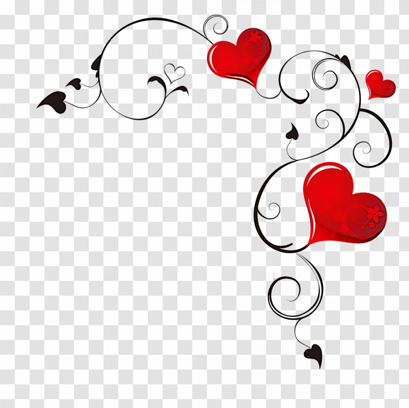 Heart Love Line Art Ornament Transparent PNG