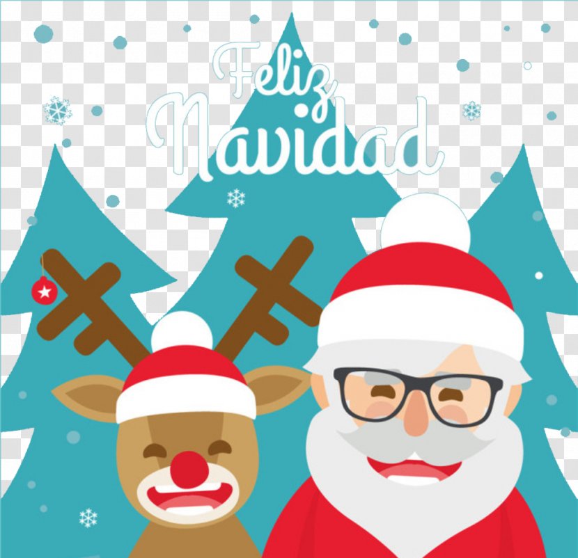 Rudolph Santa Claus Christmas Illustration - Snowman - And Deer Transparent PNG