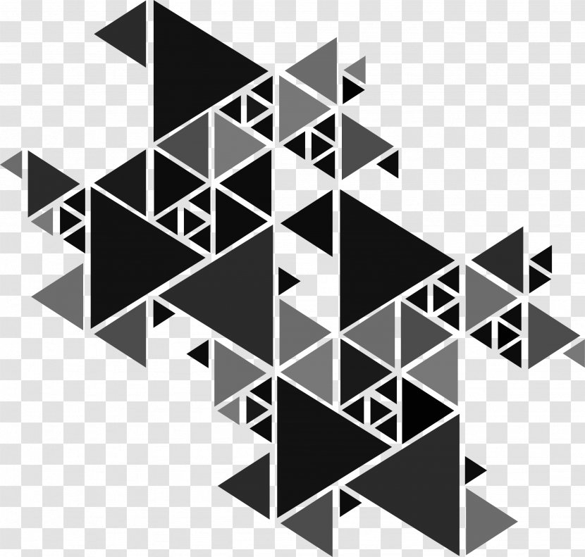 Black And White Triangle Graphic Design Poster - Symmetry - Gray Transparent PNG