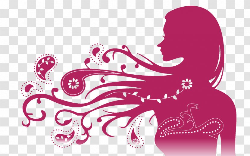 Female Silhouette Woman - Heart - Pink Women Silhouettes Transparent PNG