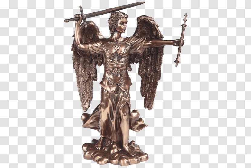 Michael Statue Archangel Religion Bronze - Sculpture Transparent PNG