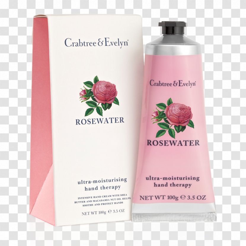 Lotion Crabtree & Evelyn Ultra-Moisturising Hand Therapy Cosmetics Rose Water Perfume - Cream Transparent PNG