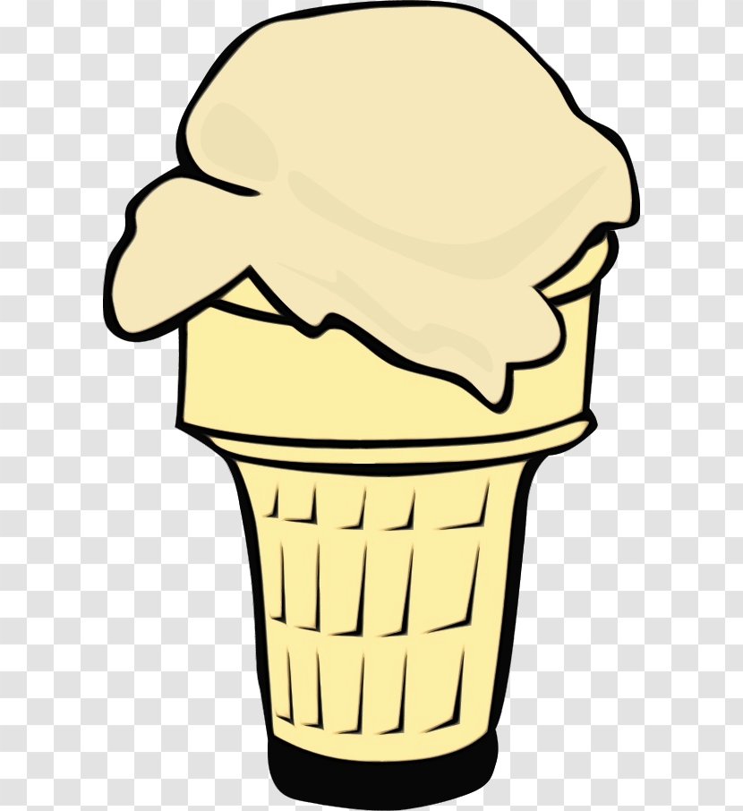 Ice Cream Cones - Watercolor - Line Art Dairy Transparent PNG