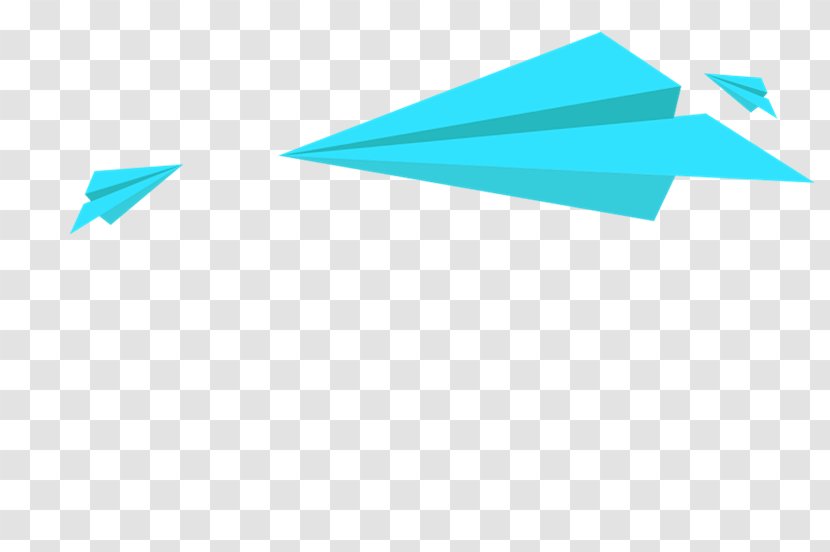 Paper Plane Airplane Aircraft - Azure - Blue Floating Transparent PNG