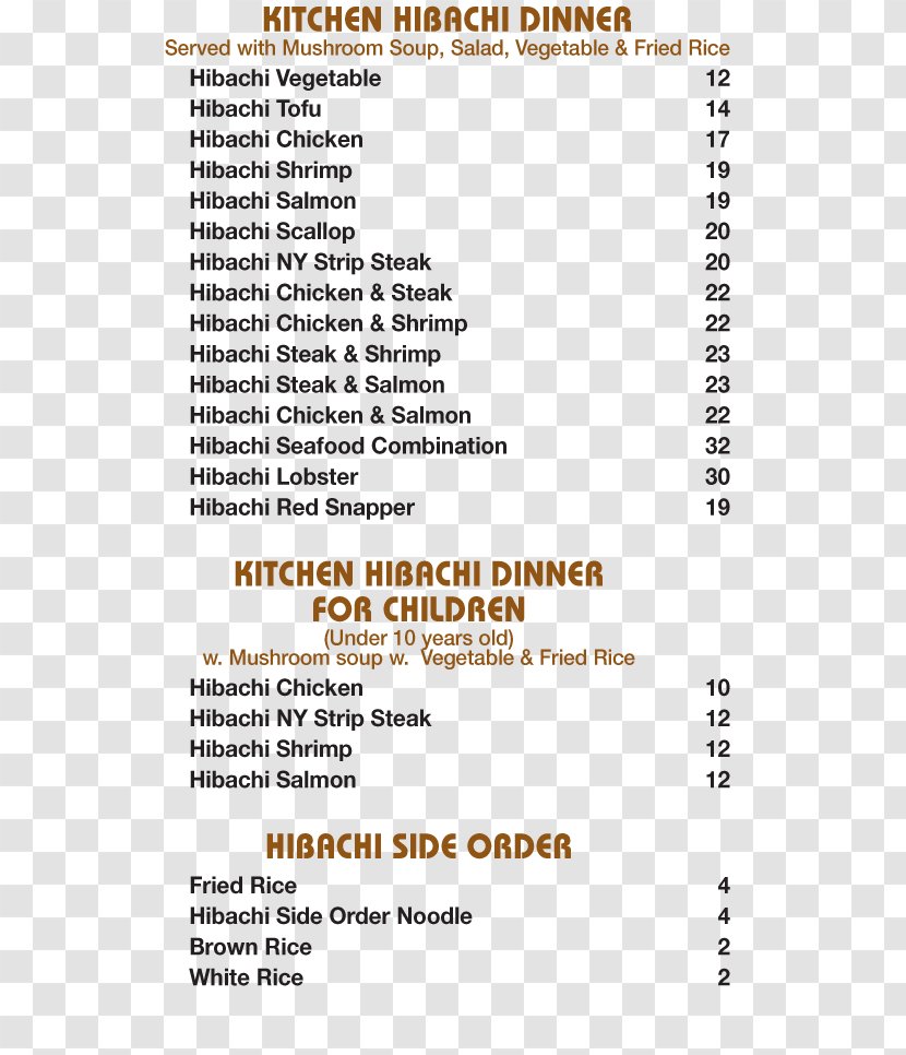 Nana Asian Fusion & Sushi Bar Chinese Cuisine Document Hong Kong Menu - Text Transparent PNG