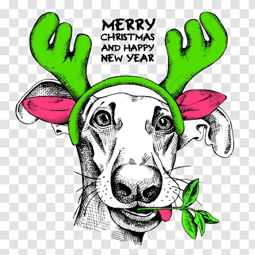 Reindeer Santa Claus Dog Christmas Illustration - Deer - 2016 Magic Of Transparent PNG