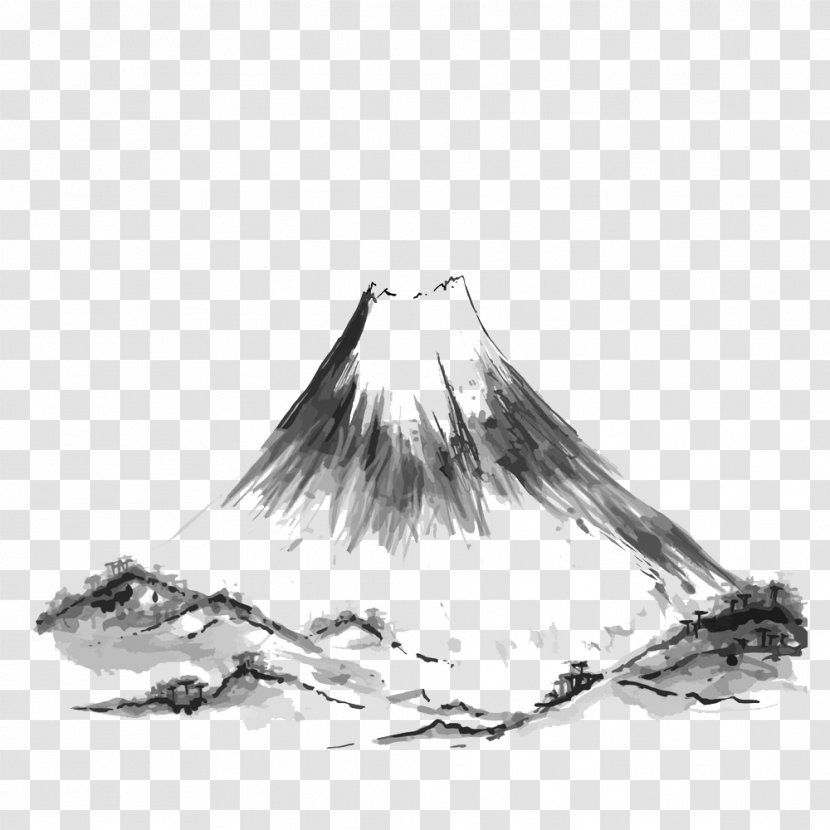 Mount Fuji Mountain Drawing Illustration - Ink Transparent PNG