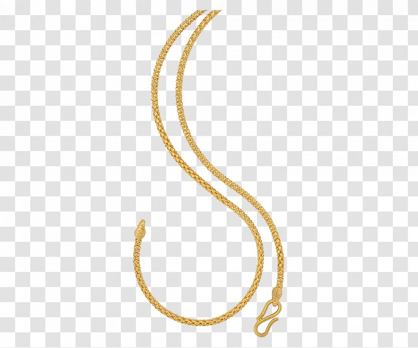 Body Jewellery Circle Line Crescent - Gold Chain Transparent PNG