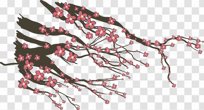 Spring Roll Mid-Autumn Festival Download - Art - Hand-painted Plum Tree Branches Transparent PNG