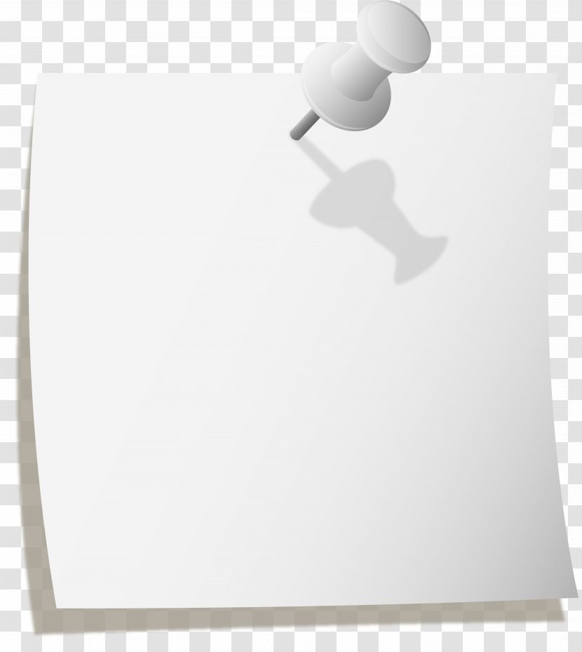 Paper Post-it Note Drawing Pin Clip Art - White - Background Transparent PNG