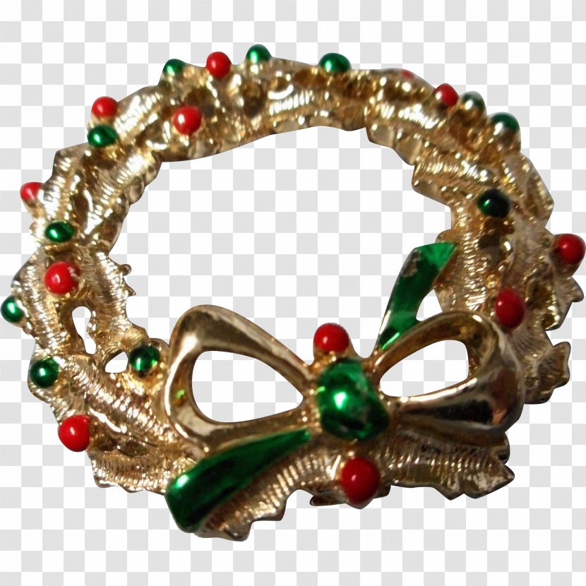 Christmas Ornament Wreath Brooch Pin - Hand-painted Wreaths Transparent PNG