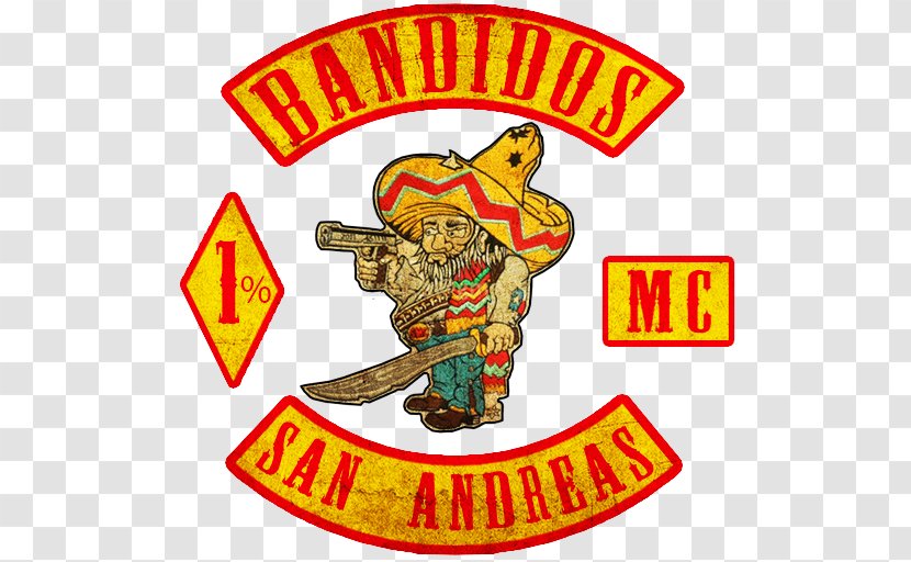 Bandidos Motorcycle Club Outlaws Clip Art - Embroidered Patch Transparent PNG