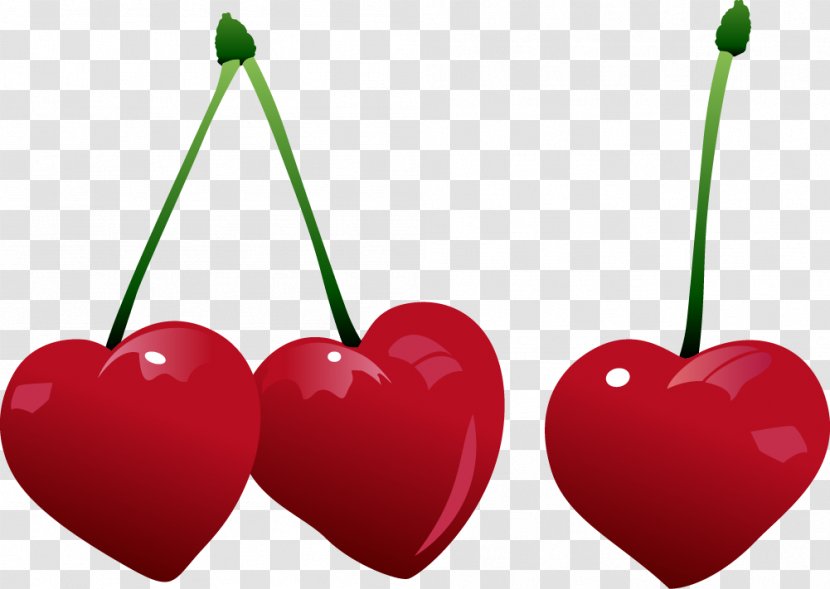 Cherry Heart Stock Illustration Clip Art - Cherries Jubilee - Red Heart-shaped Elements Transparent PNG