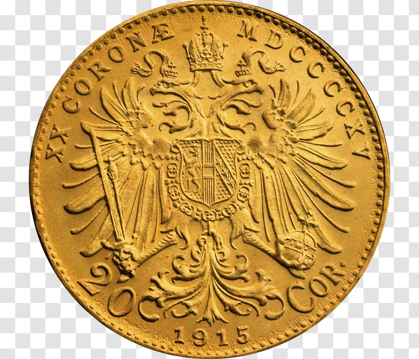 Gold Coin Czech Koruna Austro-Hungarian Krone - Money Transparent PNG