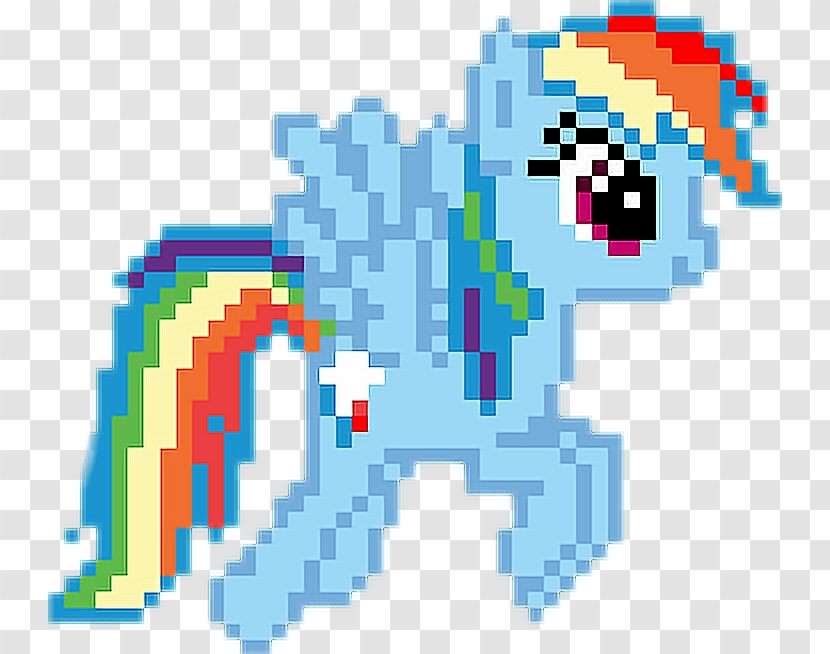 Rainbow Dash Twilight Sparkle Rarity Pony Pinkie Pie - Pixel Art - Sprite Transparent PNG
