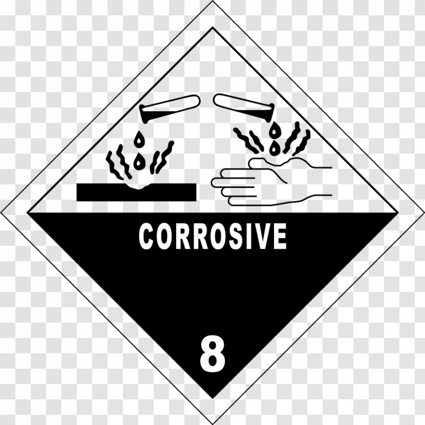 HAZMAT Class 8 Corrosive Substances Dangerous Goods ADR UN Number - Hazmat - Hazard Transparent PNG