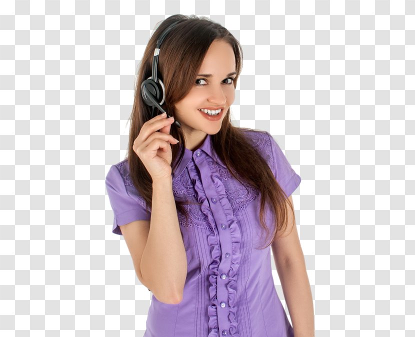 Headphones Business Woman - Technical Support - Headset Transparent PNG